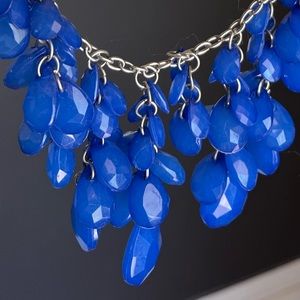 Blue beaded statement necklace